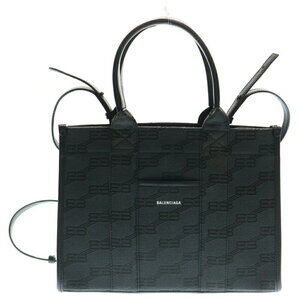 BALENCIAGA Monogram Shoulder Bag Black